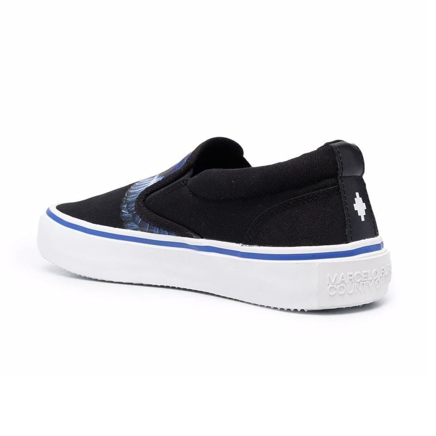 Кеды Marcelo Burlon Wings Vulcanized Slip-On Black Blue по